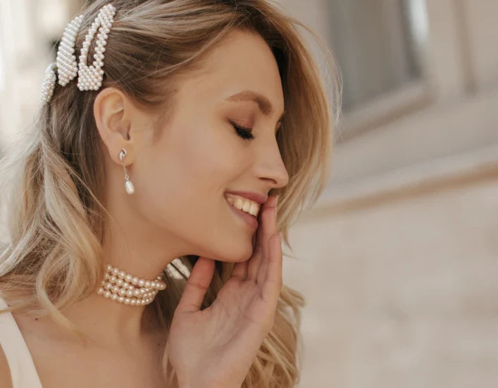 Blonde woman wearing jewelry